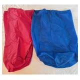 Collection of Red and Blue Nylon Laundry or Storage Bags