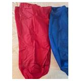 Collection of Red and Blue Nylon Laundry or Storage Bags