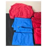 Collection of Red and Blue Nylon Laundry or Storage Bags