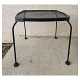 Black Metal Mesh Outdoor Footstool or Plant Stand