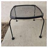 Black Metal Mesh Outdoor Footstool or Plant Stand