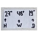 White Metal and Wood Outdoor Bench, 48 Inch Wide