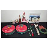 Holiday Decor Collection with Santa Figures, LED Lights, and Norman Rockwell Advent Calendar