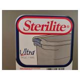 Set of 2 Sterilite 39-Gallon Storage Totes with Blue Bin and White Turntable Spice Organizer