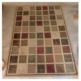 5 ft x 7.5 ft Area Rug with Multi-Color Geometric Square Pattern