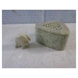 (EC1) Vintage Carved Stone Elephant... (EC1) Vintage Carved Stone Elephant...