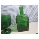 (BS) Vintage Green Glass Pieces... (BS) Vintage Green Glass Pieces...