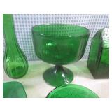 (BS) Vintage Green Glass Pieces... (BS) Vintage Green Glass Pieces...