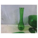 (BS) Vintage Green Glass Pieces... (BS) Vintage Green Glass Pieces...