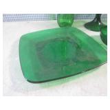 (BS) Vintage Green Glass Pieces... (BS) Vintage Green Glass Pieces...
