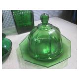 (BS) Vintage Green Glass Pieces... (BS) Vintage Green Glass Pieces...