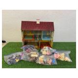 Vintage Metal Toy House with Lots of Extras Vintage Metal Toy House with Lots of Extras