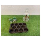 Cast Iron Muffin Pan, Lantern, John Deere Tractor Cast Iron Muffin Pan, Lantern, John Deere Tractor