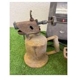 Cast Iron Deep Cauldron, Blow Torch & Time Clock Cast Iron Deep Cauldron, Blow Torch & Time Clock