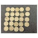 24 Buffalo Nickles - Dates Visible 24 Buffalo Nickles - Dates Visible