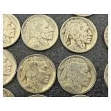 24 Buffalo Nickles - Dates Visible 24 Buffalo Nickles - Dates Visible