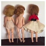 Three Vintage Tonner Tiny Betsy McCall "Dru" Dolls