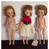 Three Vintage Tonner Tiny Betsy McCall "Dru" Dolls