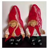 Two Scandinavian Christmas Gnomes / Nisse Dolls / Tomte Dolls