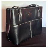 Grand Street Gabriel Black Leather Handbag by Kate Spade