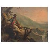 "The Receding Race: The Last of the Indians" Unframed Chromo-Lithograph Print by F.A. Chapman