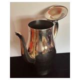 Elegant Silver Plated Coffee and Tea Service including Platter, Coffee Pot, Teapot, Sugar Dish and Creamer Pitcher