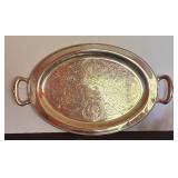 Elegant Silver Plated Coffee and Tea Service including Platter, Coffee Pot, Teapot, Sugar Dish and Creamer Pitcher