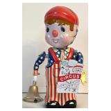 T.K. Toys News-Boy Clockwork Tin Wind Up Toy  &  Fossil Elephant Drummer