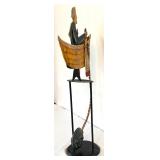 Nautical Salty Dog Sky Hook Rowing Sailor Teeter Totter Tin Balance Folk Art