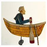 Nautical Salty Dog Sky Hook Rowing Sailor Teeter Totter Tin Balance Folk Art