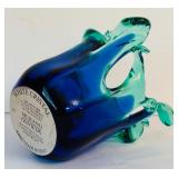 "White Cristal" Murano Vase in Green and Blue from Italy