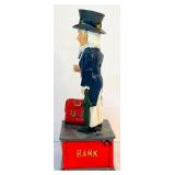 Vintage Cast Iron Uncle Sam Mechanical Bank, 11.5 Inch Reproduction