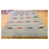 Vintage Blanket / Rug Chimayo or Mexican Origin Thunderbird Motifs