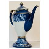 Vintage Blue Bombay Tile Coffee Pot Teapot Sugar and Creamer Set /  5-Piece Bombay Made In China Ironstone Set Cobalt Blue