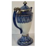 Vintage Blue Bombay Tile Coffee Pot Teapot Sugar and Creamer Set /  5-Piece Bombay Made In China Ironstone Set Cobalt Blue