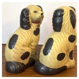 Vintage Ceramic Pair of Staffordshire Style Dog Figurines / Pair of 8 Inch Vintage Style Ceramic Spaniel Dog Figurines