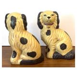 Vintage Ceramic Pair of Staffordshire Style Dog Figurines / Pair of 8 Inch Vintage Style Ceramic Spaniel Dog Figurines