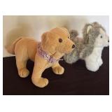 American Girl Doll Sandy the Golden Retriever and Pepper the Siberian Husky Toy Dogs
