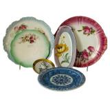 Variety of Vintage China Plates with Beautiful Colors