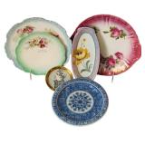 Variety of Vintage China Plates with Beautiful Colors