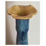 Artisan Crafted Pastel Dragonfly Motif Pottery Vase by JP