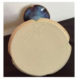 Artisan Crafted Pastel Dragonfly Motif Pottery Vase by JP