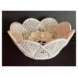 Romania White Bone China Lace Bowl with Floral Accents