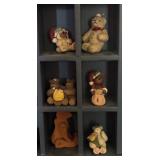 Wooden House Shaped Shelves with Multiple Miniatures including Blocks, Bears, Raggedy Ann & Andy and More!