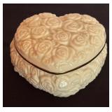 Lenox Heart Shaped Porcelain Bouquet of Roses Trinket Box