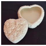 Lenox Heart Shaped Porcelain Bouquet of Roses Trinket Box