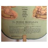 Vintage Dionne Quintuplets Advertising Fan for Old Home Creameries