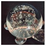Controlled Bubble Clear Glass Turtle Figurine