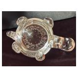 Controlled Bubble Clear Glass Turtle Figurine