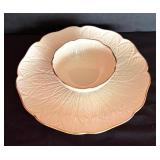 Elegant Retired Lenox Chip (Vegetable, shrimp) & Dip Bowl Gold Trim